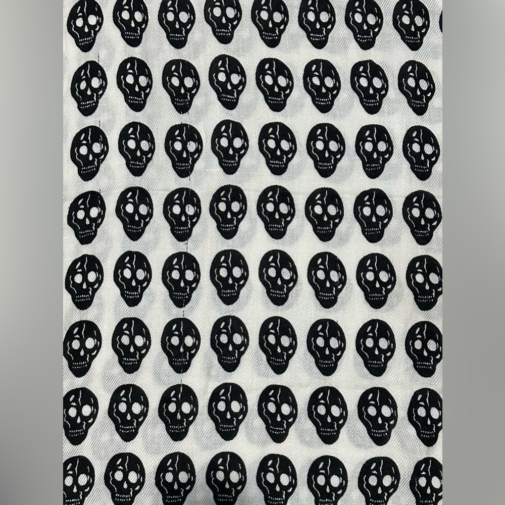 White Skull Pattern Scarf Wrap - image 4